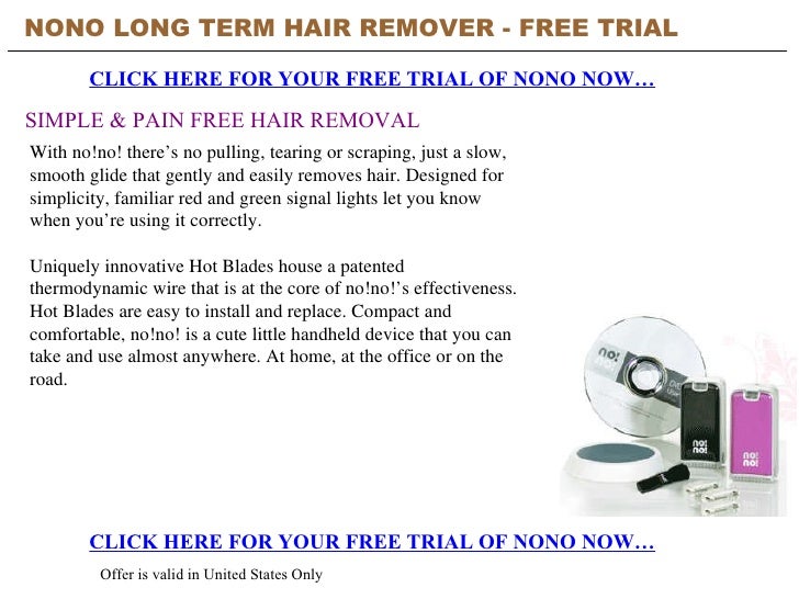 Nono Long Term Hair Remover Free Trial
