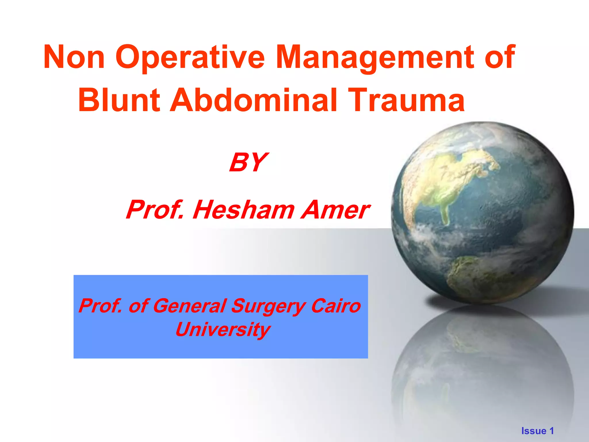 Non operative management of blunt abdominal trauma | PDF