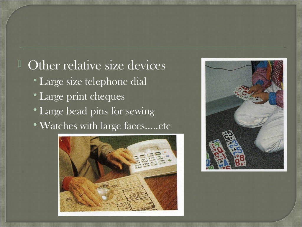 Non optical devices in low vision