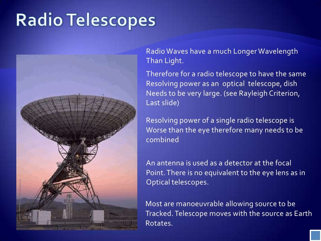 Non optical telescopes presentation