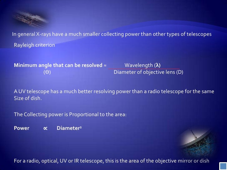 Non optical telescopes presentation