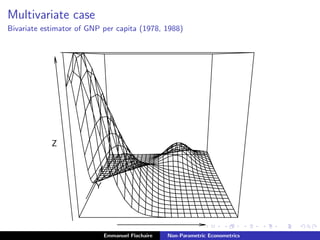 Multivariate case
Bivariate estimator of GNP per capita (1978, 1988)
......................................................................................................................................................................................................................................................................................................................................................................................................................................................................................................................................................................................................................................................................................................................................................................................................................................................................................................................................................................................................................................................................................................................................................................................................
........................................................................................................................................................................................................
............................................................................................................................................................................................................................................................................................................................................................................................................................................................................................................................................................................................................... ...............................................................................................................................................................................................................................................................................................................................................................................................................................................................................................................................................................................................................
............................................................................................................................................................................................................................................................................................................................................................................................................................................................................................................................................................................................................................................................................
.................................................................................................................................................................................................................................................................................................................................................................................................................................................................................................................................................................
bivn.kde
..................................................................................................................................................................................................................................................................................................
Y
.........................................................................................................
......................................
Z
.....................................................................................................................................................................................................................................................................................................................................................................................................................................................................................
......................................
.............................. ............................. ............................. ............................. .............................. .............................. .............................. ............................. ............................. ............................... ................................. ..................................
................................ ..................................................................................................... ................................... .................................. .................................................................... .................................. .................................. .................................. ................................. ................................................................. .................................
.....................................
.............................. ............................. ............................. ............................... .................................. .................................... ................................... .................................. ............................... .............................. ................................. ....................................
.................................... .................................... .................................... .................................... ................................... .................................. .................................. ..................................
.................................
..................................... ....................................... ........................................
..................................... .................................... ................................... ................................... .................................. ................................ ............................... ..............................
..................................... ..................................... ..................................... ..................................... .....................................
.................................... ......................................................................... ........................................
................................. .....................................
....................................... ....................................
....................................
.........................................
.......................................... ..........................................
......................................
.......................................... .......................................
...................................... ...................................... ..................................... .................................... .................................... ................................... ................................ ............................... .................................
.....................................
..........................................
............................................
...................................... ...................................... ............................................................................ ...................................... ...................................... ...................................... ............................................................................ .................................... ................................... ..................................
.....................................
....................................
...................................... ......................................
............................................
...................................... ................................... .....................................
..........................................
.............................................
.............................................
............................................ ..........................................
..................................
........................................
.............................................
..........................................
....................................
.....................................
.......................................
.......................................
................................... ............................... .....................................
..............................................
....................................................
...................................................
...............................................
................................................................................ ....................................
...................................... .............................................................................. ....................................... ..................................... .......................................................................... ...................................... .................................... .................................... ......................................
..................................... .................................... ............................................. ..........................................
........................................
...........................................
............................................
...........................................
........................................ .......................................... ...................................................
..........................................................
............................................................
.......................................................
.................................................
............................................................................... ........................................ ........................................ ...................................... ...................................... .....................................
...............................................................
...........................................
.......................................................
................................................. .................................................................................... ...................................... ..................................... ..................................... .................................... .................................... ...................................... ..........................................
................................................
......................................... ......................................... ......................................... ........................................
...............................................................
.......................................................................................................................
.................................................... ........................................................
................................................... ....................................................................
..................................................................
............................................................
.....................................................
................................................ ............................................. ............................................
............................................................. .................................................................
......................................... ....................................... ...................................... ..................................... ................................... ................................. ................................ .................................... ......................................... .................................................
........................................................
............................................................
.......................................... .......................................... ..........................................
.......................................... ......................................... ........................................ ....................................... ..................................... .................................. ................................. ................................. ................................. .................................. ...................................... ...............................................
...........................................
............................................................. ............................................................... .................................................................. ..................................................................
...............................................................
........................................................
.................................................. ............................................. ............................................ ............................................
.......................................................
............................................ ............................................
................................. .................................... ............................................ .................................................... .......................................................... ............................................................ .............................................................. ............................................................. ......................................................... .................................................... ................................................. ..............................................
.................................... ...................................
.......................................... .......................................... ...................................................................................
................................... .................................... .....................................
.....................................
....................................... .................................... ..................................
.........................................
..........................................
.............................................. ............................................. .............................................
...................................... ............................................ ................................................. ...................................................... ......................................................... ......................................................... ...................................................... ................................................... ................................................. ........................................................................................ ......................................
............................................ ..........................................
..................................... ......................................
................................................. ............................................... .............................................. ............................................................................................ ..............................................
........................................
..........................................
.............................................
...............................................
............................................. ........................................ ..................................... .....................................
..........................................
...............................................
............................................. .......................................... ........................................
.................................................... ...................................................
................................................. .................................................... ....................................................
................................................................................................ ................................................. ...............................................
............................................................................................. .............................................. ..............................................
.................................................... ..............................................................................................
................................................
....................................................
......................................................
.....................................................
............................................... ....................................... ......................................
............................................
..................................................
....................................................
....................................................
............................................ .........................................
......................................................
............................................
.............................................
......................................................
...............................................................
...................................................................
.................................................................
.......................................................... .................................................. ..........................................
.............................................
.................................................
...........................................................
..........................................................
........................................................
...................................................... ...................................................... .................................................... ................................................... .................................................. ................................................. ................................................. ................................................. .................................................
.................................................... .................................................... ....................................................
.........................................................
.................................................................
..................................................................
..............................................................
........................................................... ........................................................ ....................................................... ...................................................... ...................................................... ..................................................... .................................................... ....................................................
.....................................................
.................................................
...................................................
...............................................................
.............................................................................
......................................................................................
.....................................................................................
........................................................................... ...............................................................
.........................................................................
............................................................
.............................................................
.......................................................................
.................................................................................... .......................................................................
...................................................... ..................................................... .................................................... ....................................................
......................................................................
................................................................
............................................................. .......................................................... ........................................................ ....................................................... ...................................................... ...................................................... ......................................................
.................................................................................................
................................................................................................................
..................................................................................................................
..............................................................................
......................................................................................................
......................................................... ......................................................... ........................................................ ....................................................... ....................................................... ..............................................................................................................
.........................................................................................................................................................
............................................................................................................................................
................................................................................................................... ................................................................................................
...................................................................................
...........................................................................
...............................................................................
....................................................................................
..............................................................................
........................................................................
.................................................................
............................................................................................................................
..................................................................................................................................................
......................................................... .........................................................
............................................................. ...........................................................
.......................................................... .......................................................... .................................................................................................................... .......................................................... ........................................................ ................................................................................................................. ................................................................................................................... ..........................................................
..........................................................................................................................................................................................................
...........................................................................................................................................................................................
.......................................................................................................................................................... ...............................................................................................................................
..............................................................................................................
...............................................................................................
.............................................................................................
..................................................................................................
.............................................................................................
.................................................................................
.......................................................................
...............................................................
...........................................................................................................................................................................................
...................................................................................................
..................................................................................
...............................................................
...............................................................................................................................................................................................................................................................
......................................................................................................................................................................................................................................................
.......................................................................................................................................................................................................
................................................................................................................................................................
............................................................................................................................................
.........................................................................................................................
.....................................................................................................................
..........................................................................................................................
...................................................................................................................
......................................................... .........................................................
.......................................................................
..................................................................................................................... ........................................................... .......................................................... ..................................................................................................................... ........................................................... ........................................................... ..........................................................
........................................................................................................................ ............................................................ ............................................................
.............................................................................................................................
.....................................................................................................
..................................................................................
......................................................................
.............................................................. ............................................................ ............................................................ ........................................................... .......................................................... ........................................................... ............................................................ ............................................................
.................................................................................................................................................................
....................................................................................................................................................
.....................................................................................................................................................................
..........................................................................................................................................................................................................................................................................................................
.......................................................................................................................................................................................................................................................
......................................................................................................................................................................................
.....................................................................................................................................................
........................................................................................................................................................
..................................................................................................................................................................................................
..................................................................................................
...............................................................................
................................................................................................................................................................
.............................................................................................................................
.........................................................................................................................................................................................................
......................................................................................................................................................................................................................
............................................................ ............................................................ ............................................................ ............................................................ ............................................................
..................................................................... ............................................................... ............................................................ ............................................................ ............................................................ ............................................................ ............................................................ ............................................................
.........................................................................................................................................................................................................................................................................................
.....................................................................................................................................................................................
.....................................................................................................................................................
...........................................................................................................................................................................
............................................................. ............................................................. ............................................................. ............................................................. .............................................................. ............................................................... ............................................................... ...............................................................
............................................................................
...................................................................................................................................................................
.................................................................................................................................................................................................................................................................
.......................................................................................................................................................................................................................................................................................
...........................................................................................................................................................................................................................................................
..........................................................................................................................................................................................................
...........................................................................................................................................................
....................................................................................................................
............................................................................................
............................................................................
.................................................................... .................................................................
........................................................................................................................................................................................
............................................................. ...........................................................................................................................
................................................................ ................................................................ ................................................................ ................................................................ ................................................................................................................................ ................................................................ ................................................................. ................................................................................................................................................................................................... ................................................................
.............................................................................................................................................................................................................
.................................................................................................................................................................................
.....................................................................................................................................................................................................................................................................................................
....................................................................................................................................................................................................................................................................................................................................................
.......................................................................................................................................................................................................................................................................................................................
..........................................................................................................................................................................................................................................................
...........................................................................................................................................................................................
.........................................................................................................................................
.......................................................................................................
....................................................................................
......................................................................... ...................................................................
Emmanuel Flachaire Non-Parametric Econometrics
 