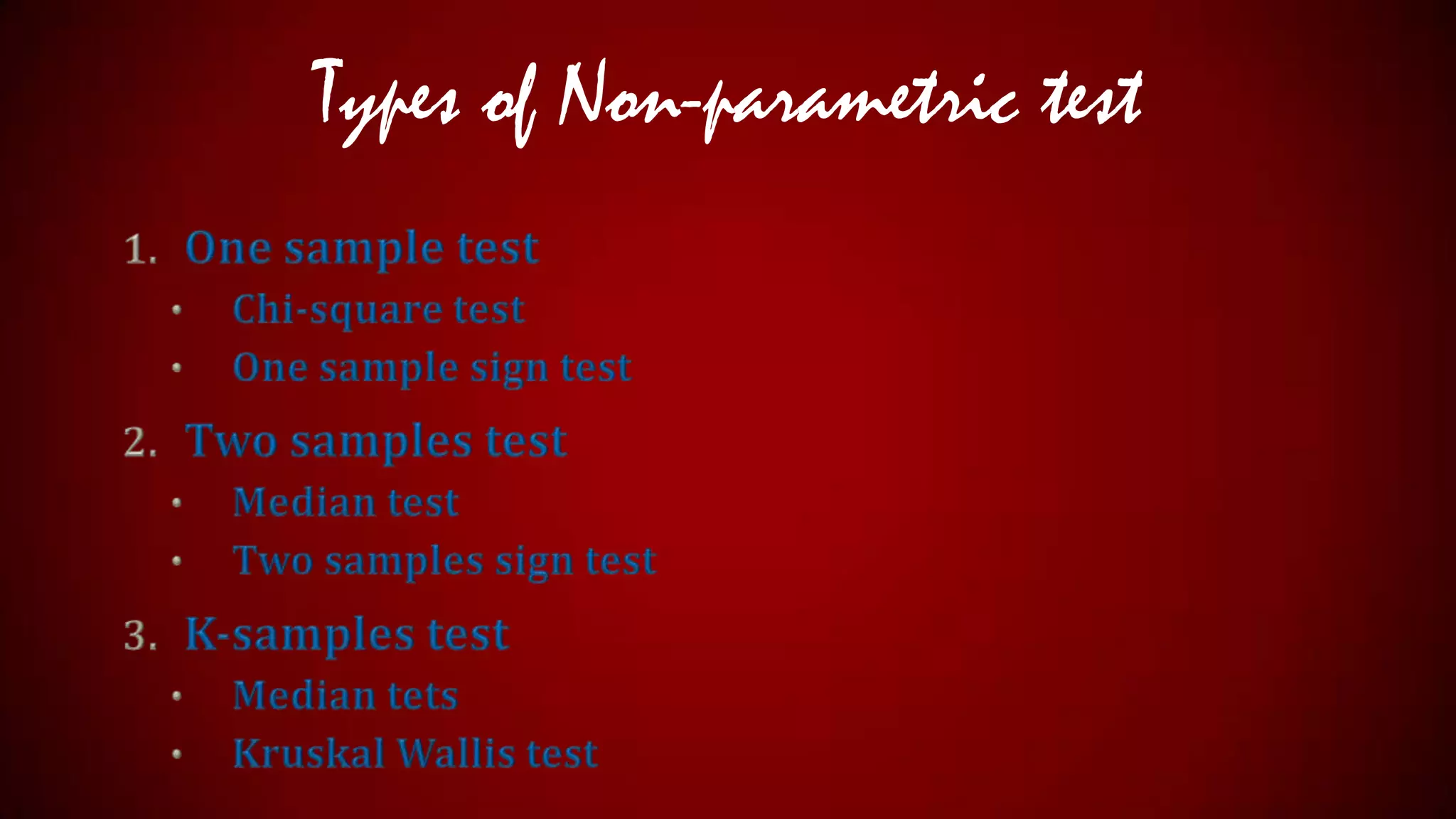 Types of Non-parametric test

 
