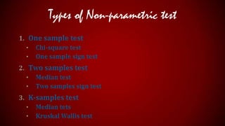 Types of Non-parametric test

 