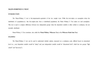 Nonparametric tests assignment