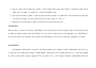 Nonparametric tests assignment