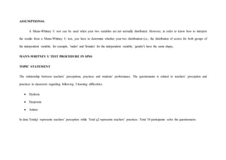 Nonparametric tests assignment