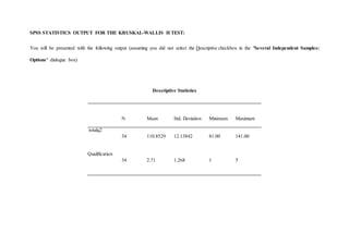 Nonparametric tests assignment