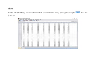 Nonparametric tests assignment