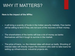 Recent Facts and Figures on
NPA
 