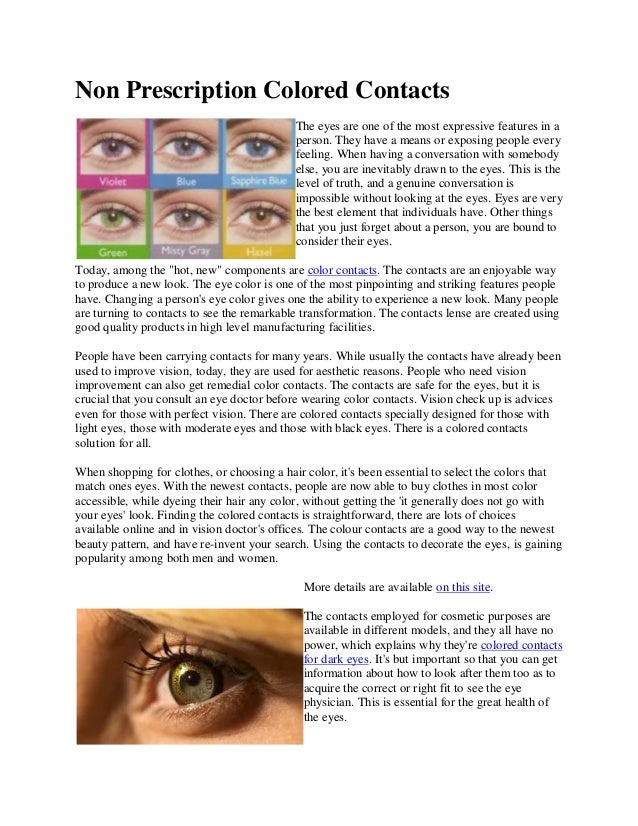 Non prescription colored contacts harder than you think to find