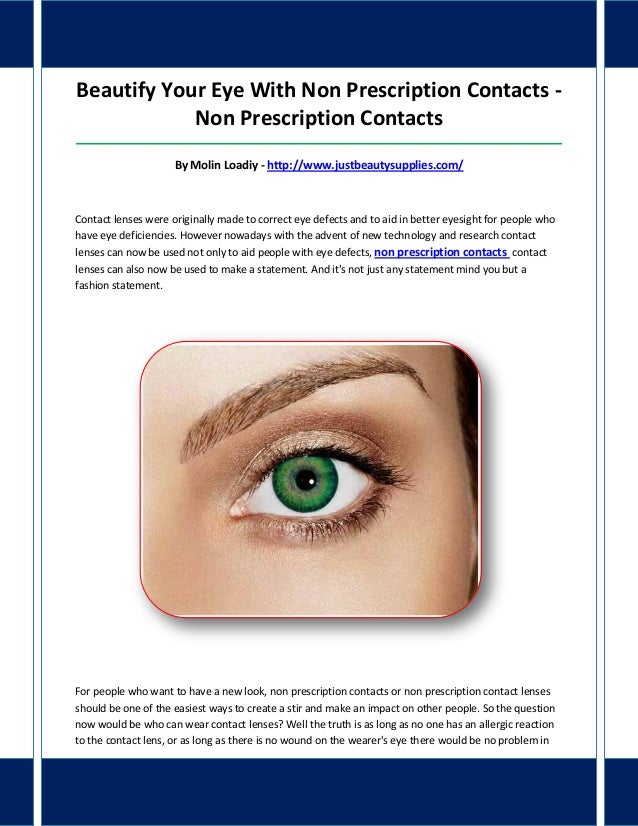 Non prescription contacts