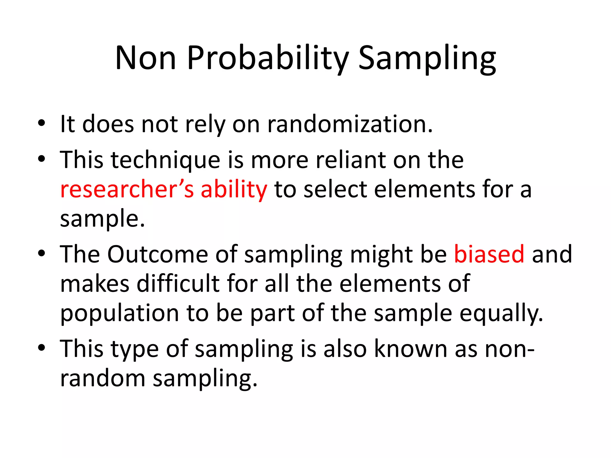 Non Probability Sampling Purposive Sampling Non probability sampling | PPT