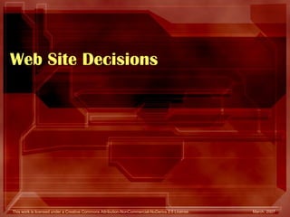 Web Site Decisions 