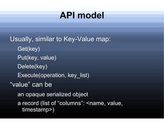 1 difference though Compared to traditional large applications (telco, financial, &c), these web applications are usually  free  & therefore: can sacrifice data integrity / consistency No one will sue them if he doesn't receive the most current: status of their friends (Facebook/Twitter) 
