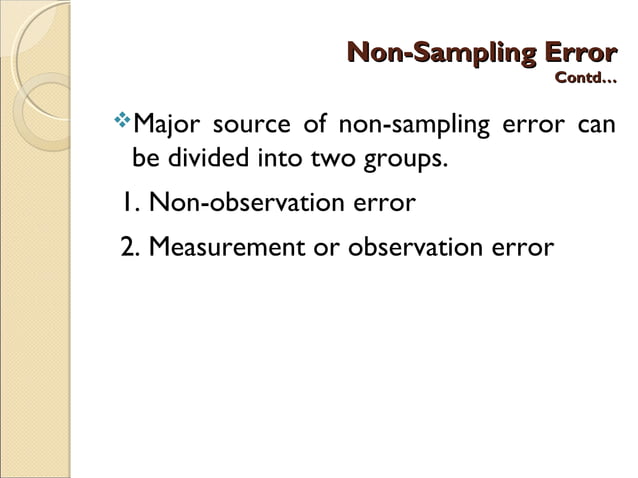 Non sampling error | PPT