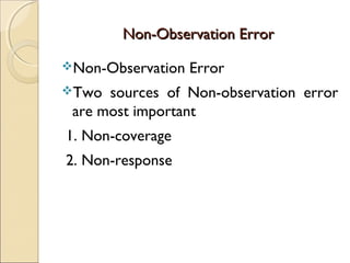Non sampling error | PPT