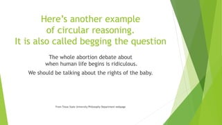 Circular Reasoning Examples