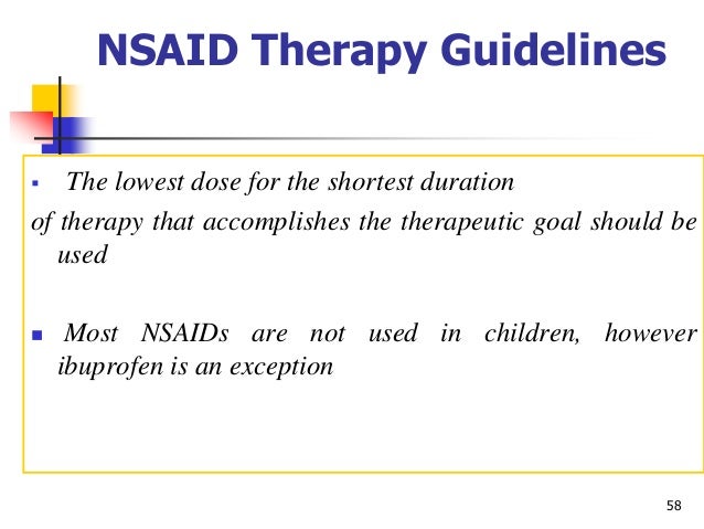 Non steroidal anti inflammatory drugs (NSAIDS)