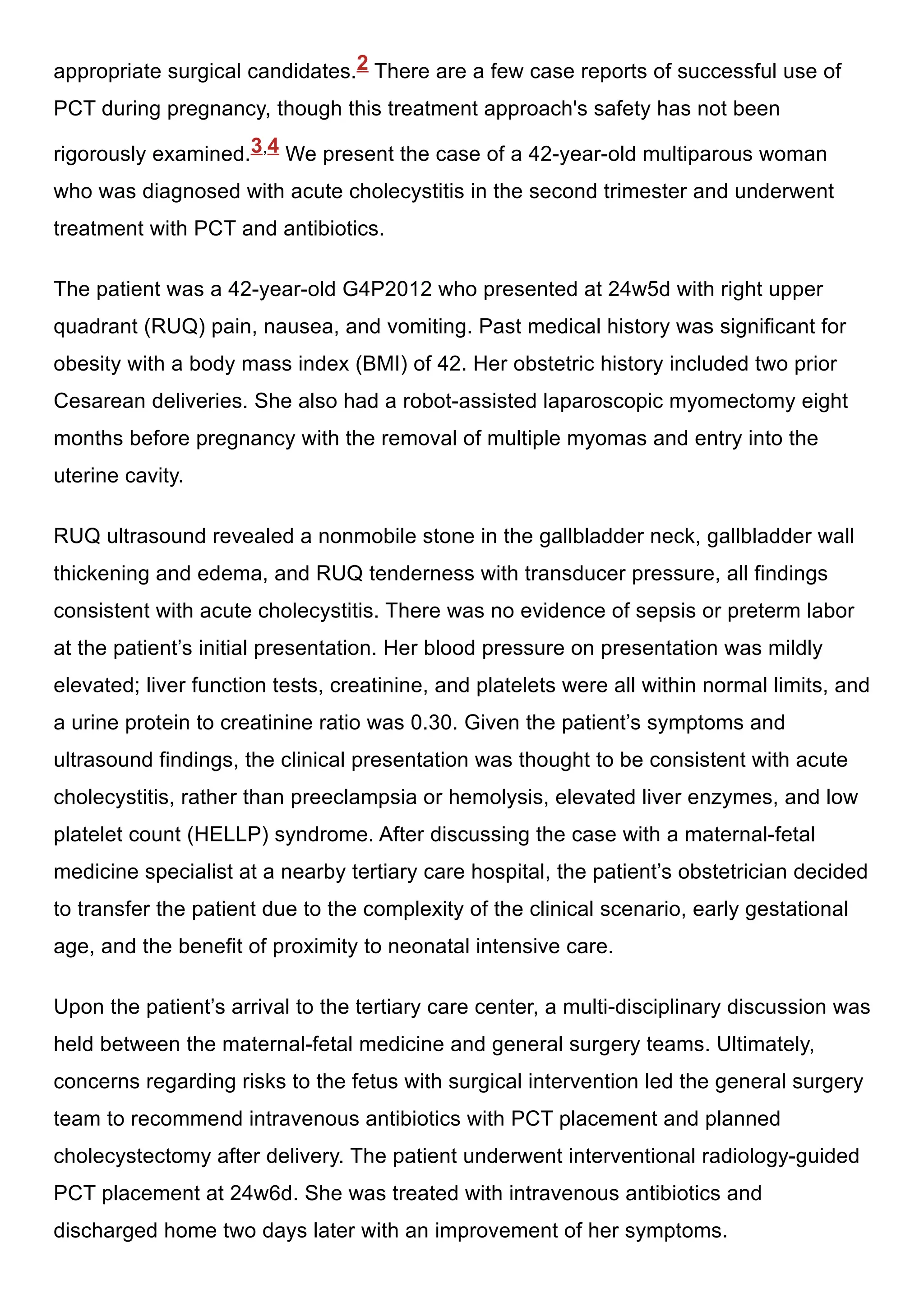 G4p2012 Nonsurgical Management of Acute Cholecystitis in Pregnancy_ A ...