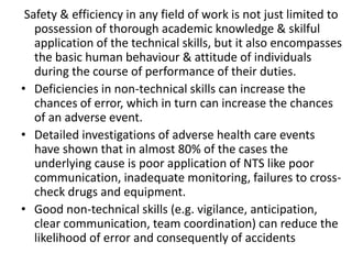 Non technical skills of anesthesia | PPT