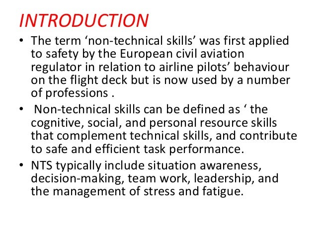 Non technical skills of anesthesia
