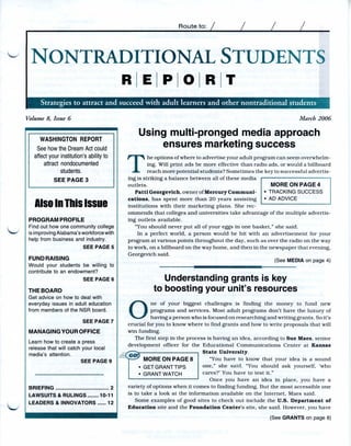 Nontraditional Students Report