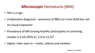 Mh Lab Values Non traumatic hematuria - Workup and Management | PPTX