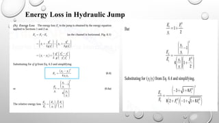 Energy Loss in Hydraulic Jump
 