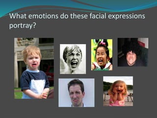 What emotions do these facial expressions
portray?
 