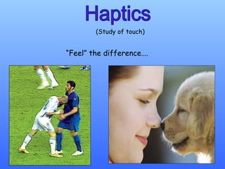 Haptics (Study of touch) “ Feel” the difference…. 