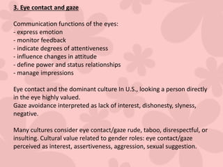 Avoiding Gaze Nonverbal communication | PPTX