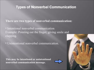 Unintentional Communication Examples Nonverbal communication | PPT