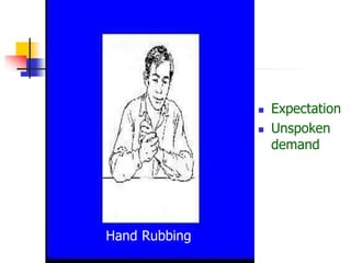  Expectation
 Unspoken
demand
Hand Rubbing
 