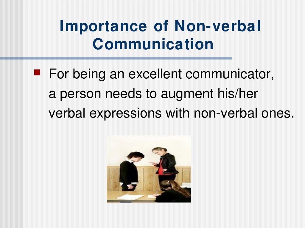 Non verbal & verbal communication