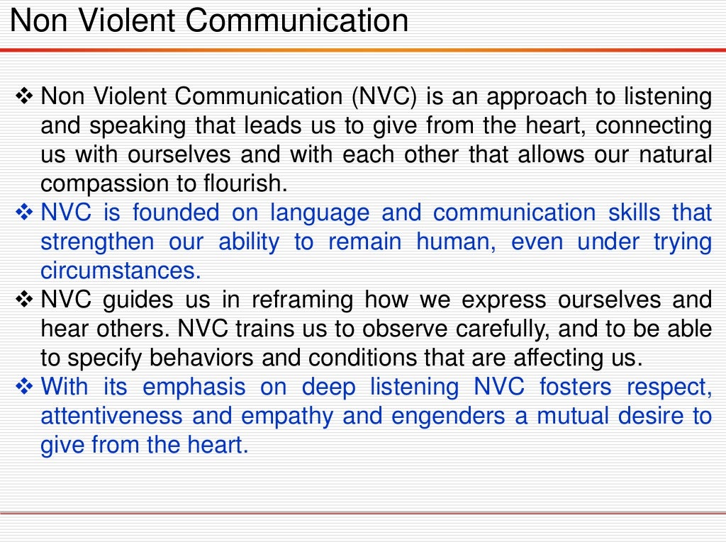 NonViolent communication