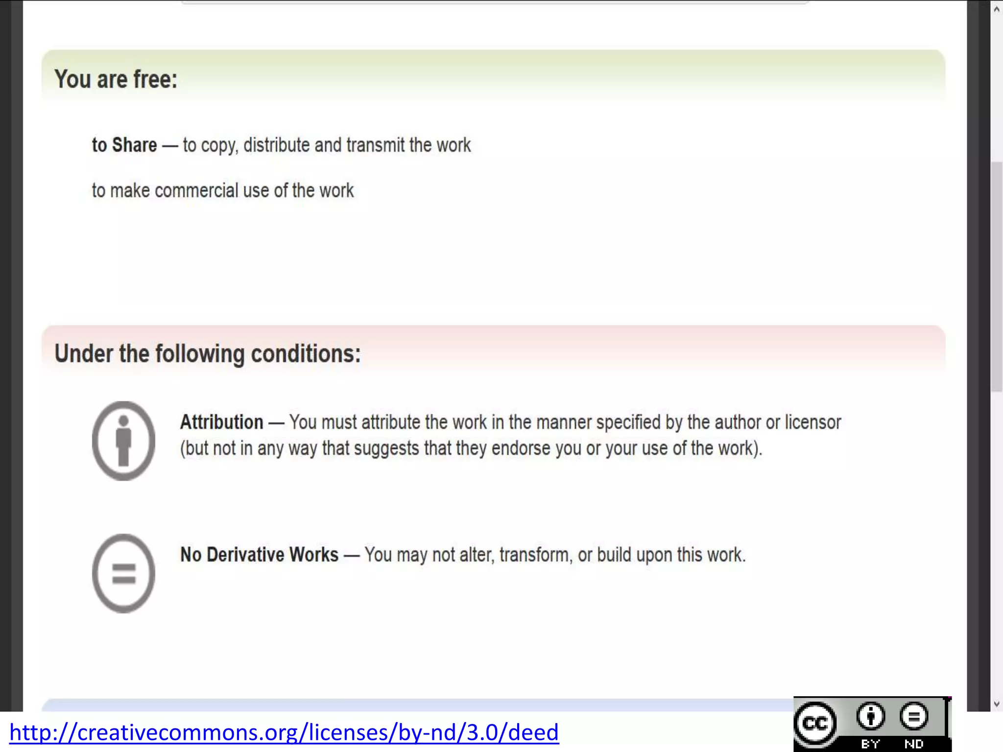 http://creativecommons.org/licenses/by-nd/3.0/deed
 