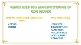 NATURAL FIBRES AND REGENERATED MAN-MADE FIBRES
FIBRES
COTTON POLYESTER
LYOCELL POLYPROPYLENE
GLASS FIBRE
VISCOSE RAYON
ACRYLIC FIBRE
POLYACTIDE
 