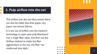 3. Pulp airflow into the net
The airflow into the net Non-woven fabric
can also be called dust-free paper, dry
paper non-w...