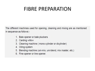 FIBRE PREPARATION
 