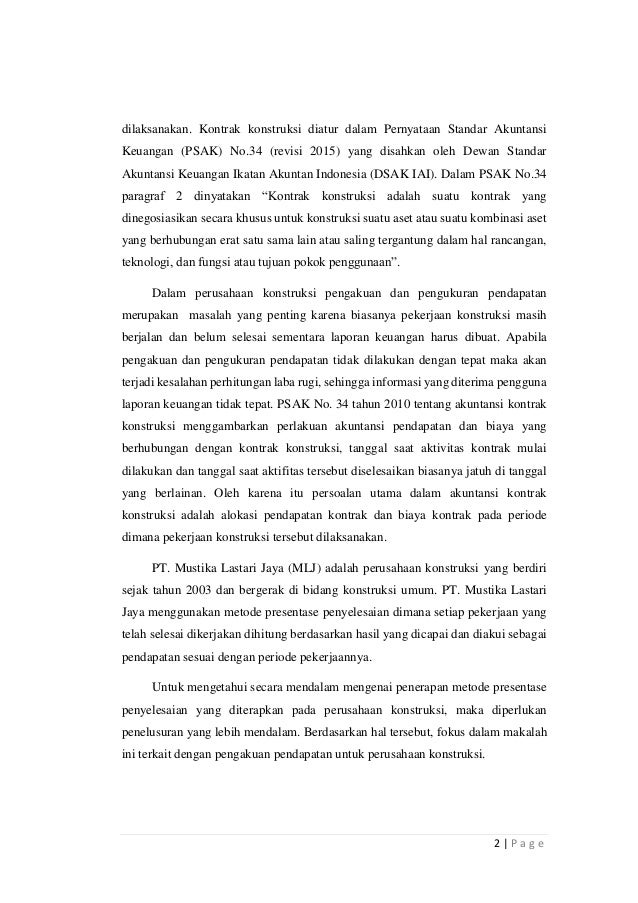 Pengakuan Pendapatan Perusahaan Jasa Konstruksi