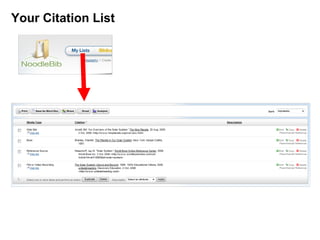 Your Citation List 