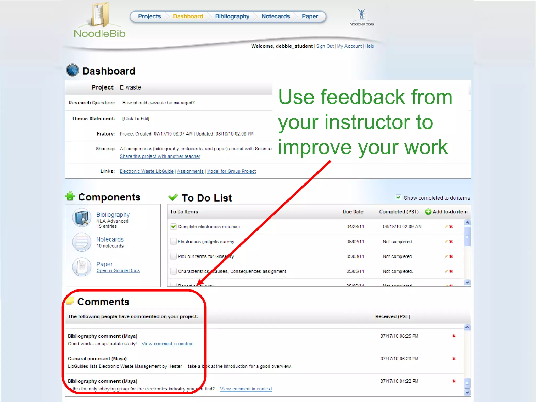 Use feedback from your instructor to improve your work 