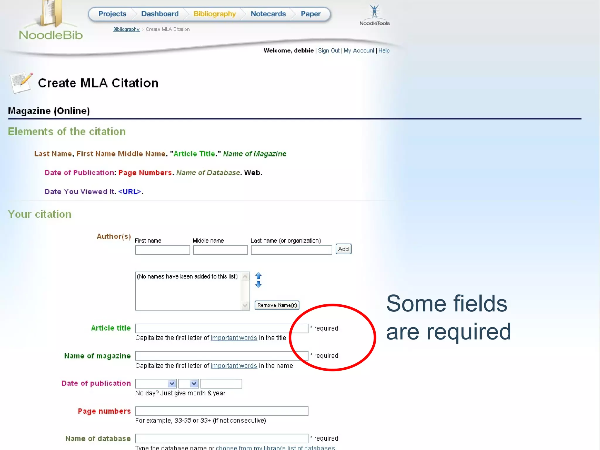 Some fields are required 