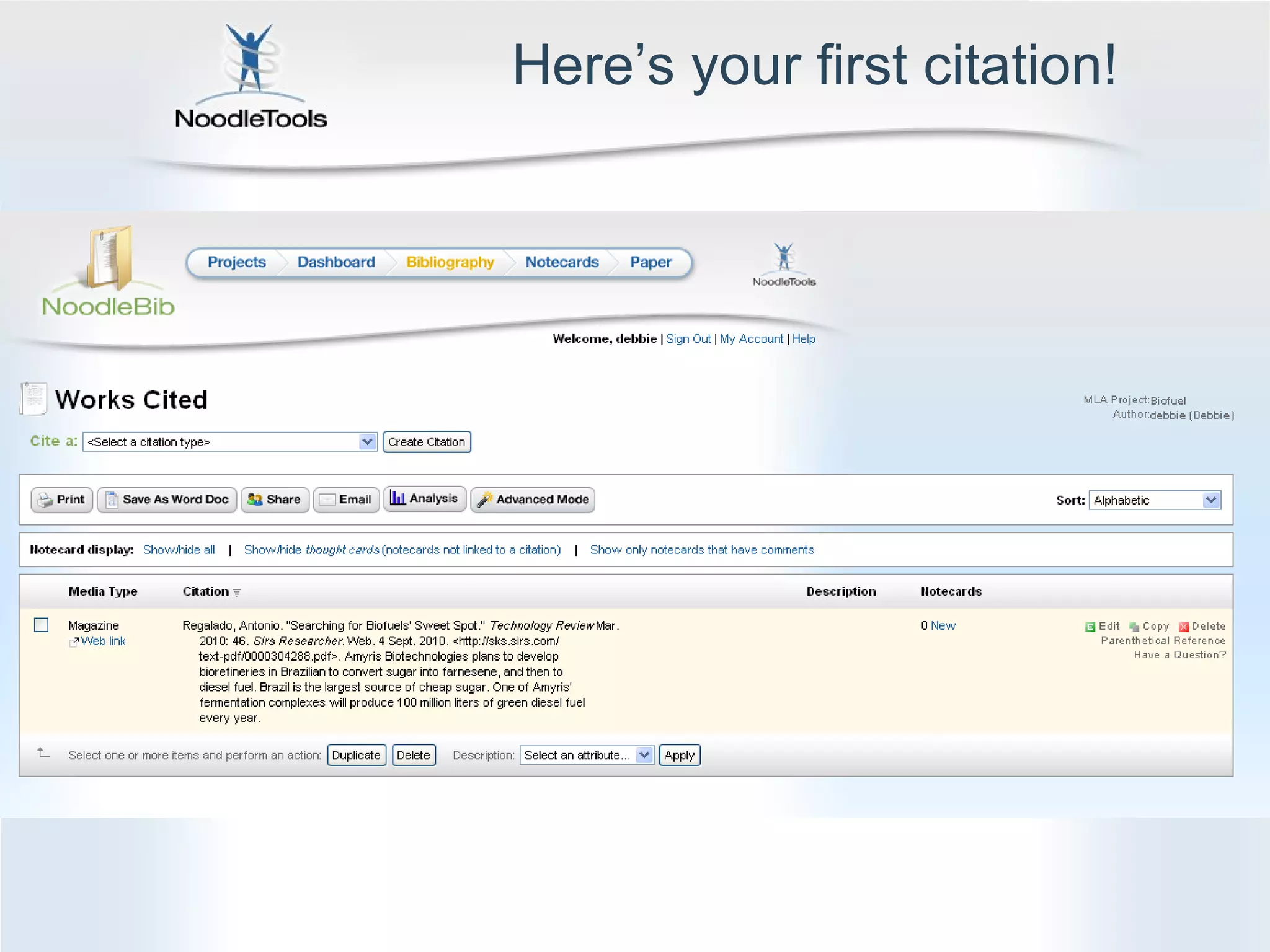 Here ’s your first citation! 