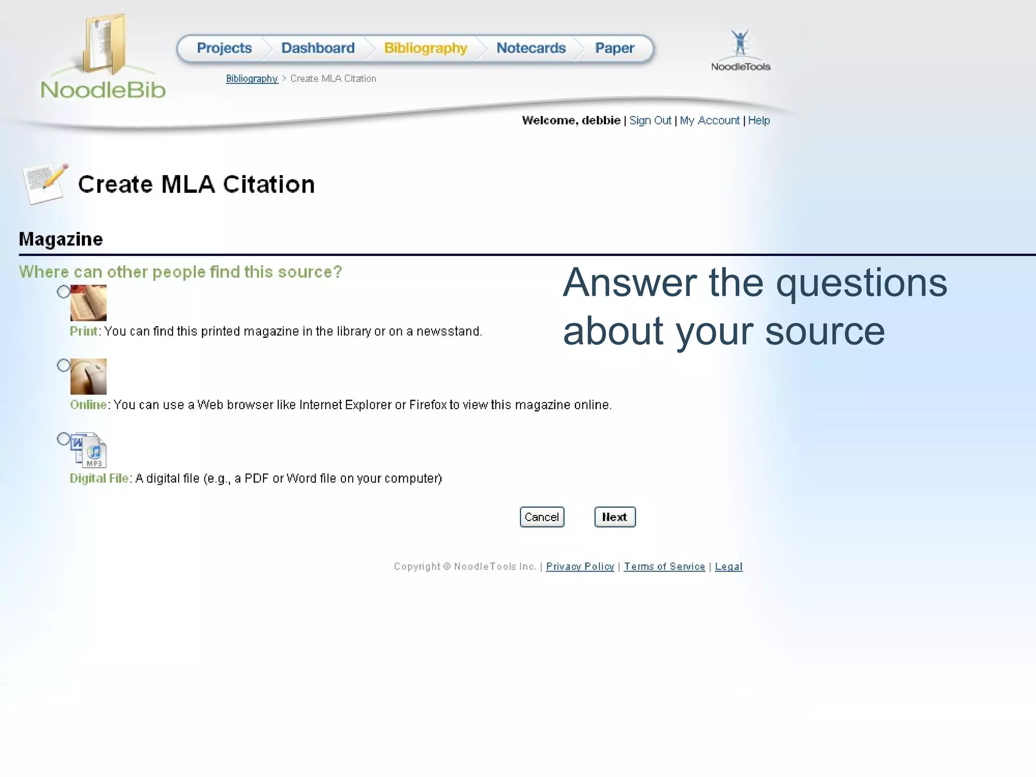 Answer the questions about your source 