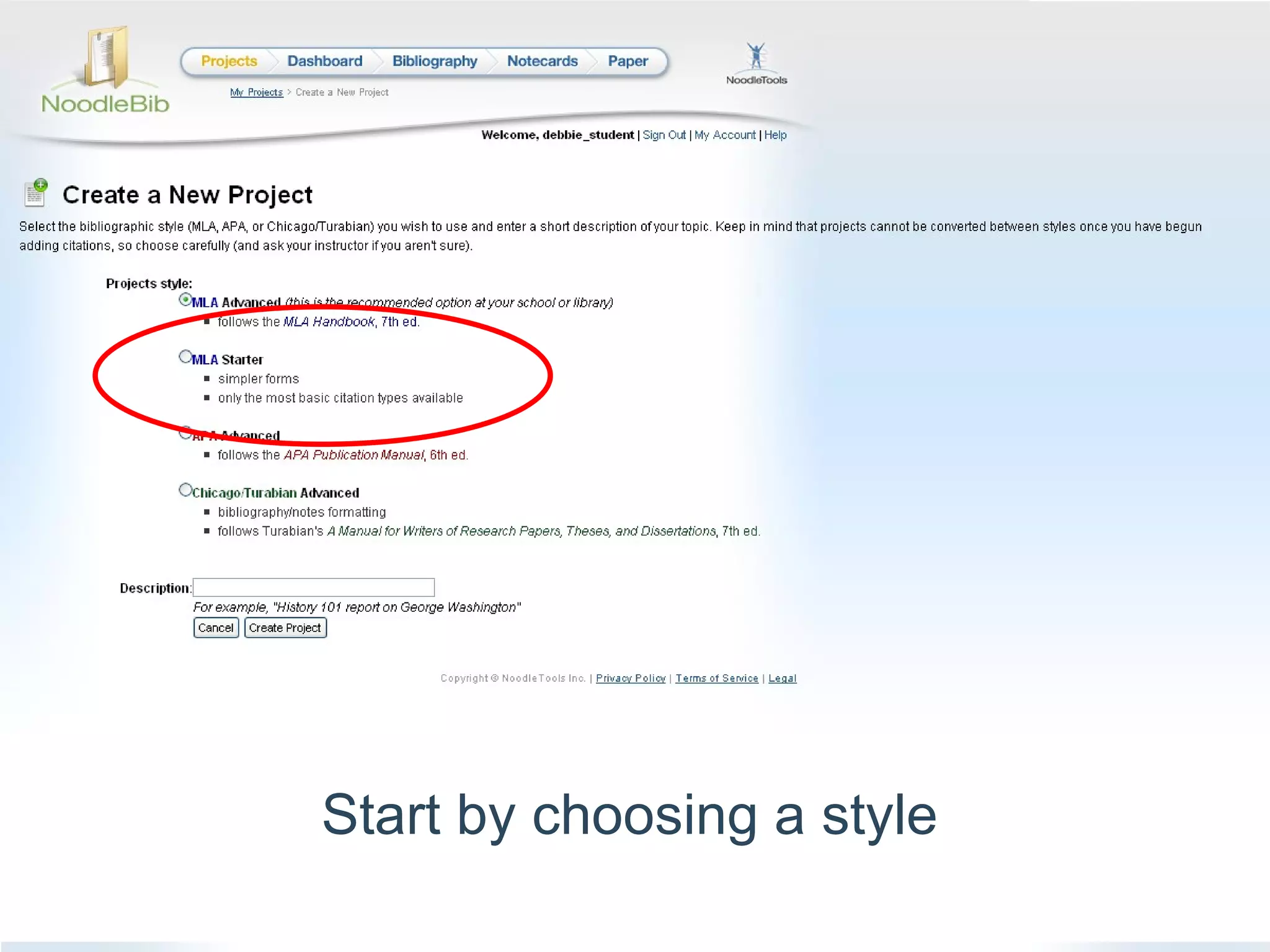 Start by choosing a style 