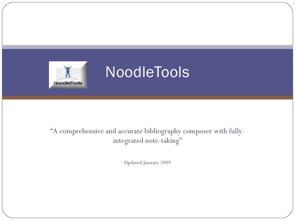 Noodletools 2010