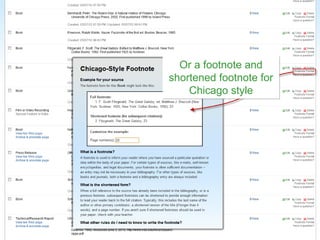 …or the full and and
  Or a footnote shortened
shortened footnote for
footnote for Chicago style
    Chicago style
 