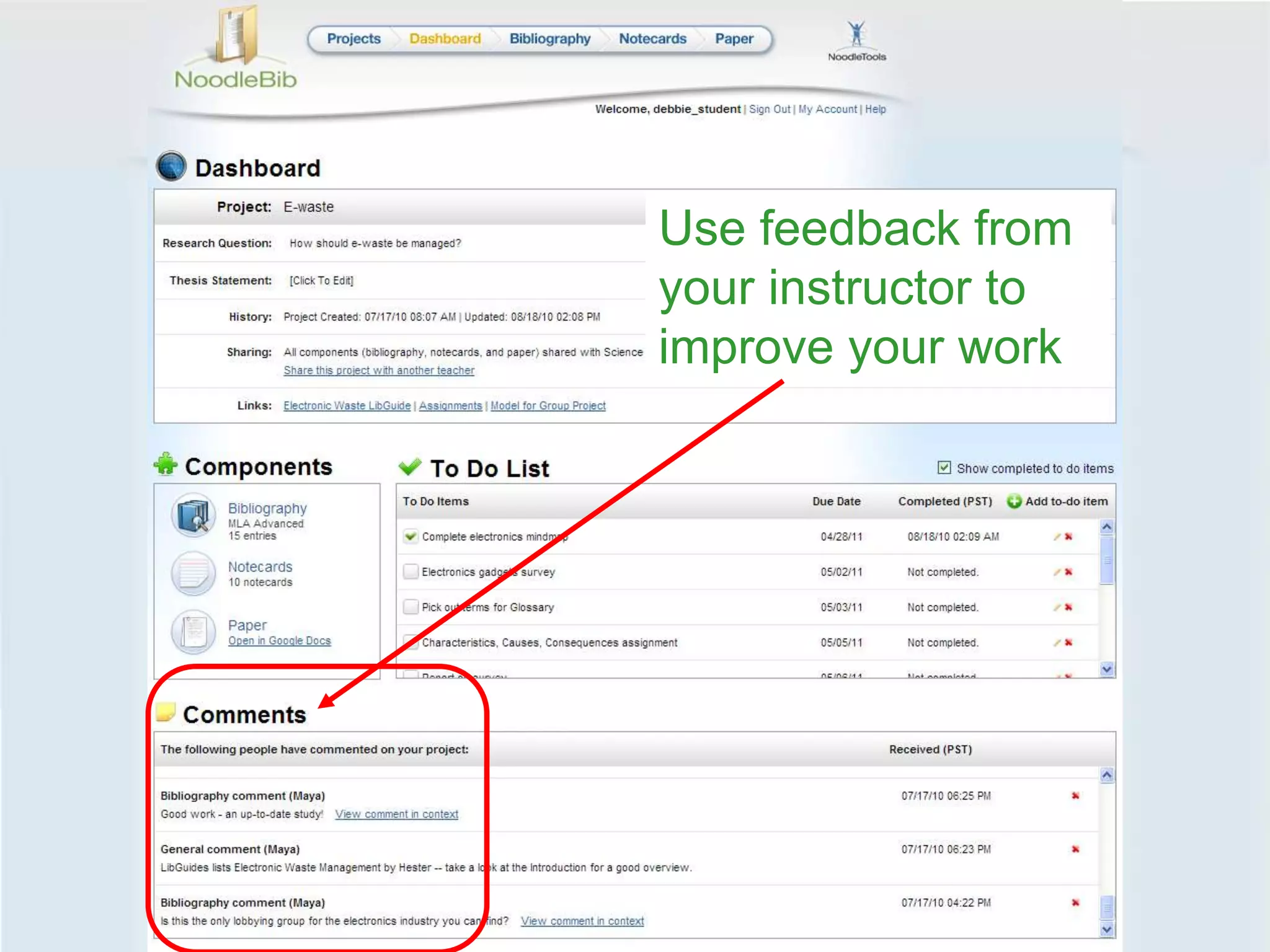 Use feedback from your instructor to improve your work